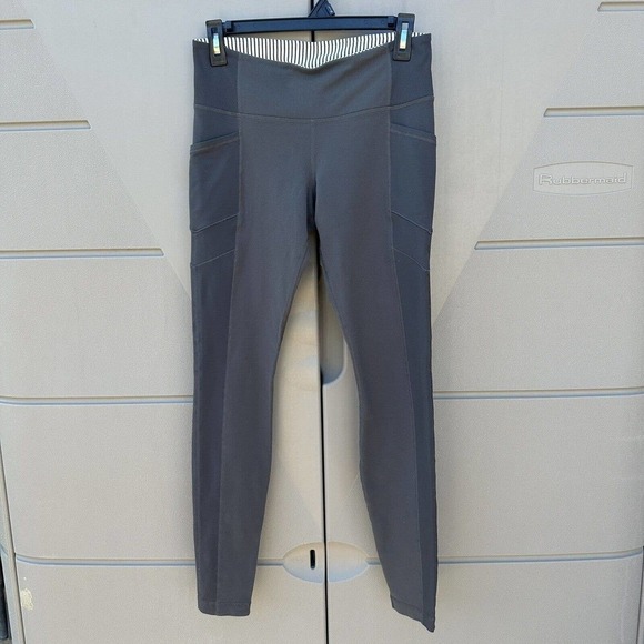 lululemon wunder under luon mid rise pockets olive brown Full Length Leggings 8 - Picture 1 of 7